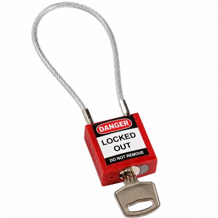 Rode veiligheids hangslot met kabel
