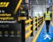 Pedestrian segregation in a warehouse using physical safety barriers and marked walkways